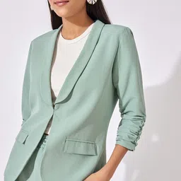 The Label Life Single Breasted Ruched Blazer image 3