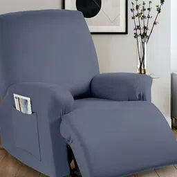Cortina Solid Polyester Stretchable One Seater Recliner Cover image 2