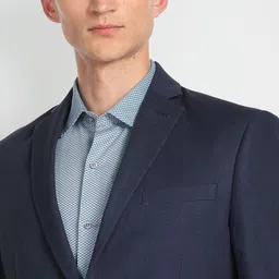 Arrow Notched Lapel Collar Single-Breasted Linen Cotton Formal Blazer image 3