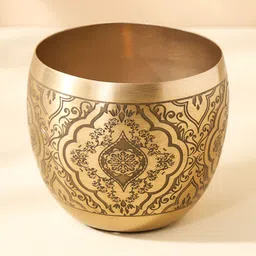 Home Centre Austin Gold-Toned & Brown Textured Embossed Votive Holder image 3