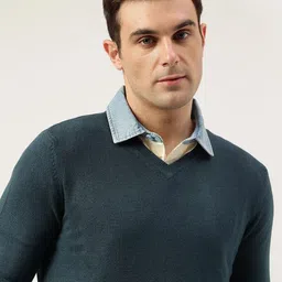 Marks & Spencer V-Neck Long Sleeve Acrylic Pullover Sweaters image 2
