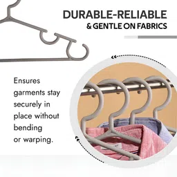 Kuber Industries 20Pcs Grey & White Bar Hangers image 4