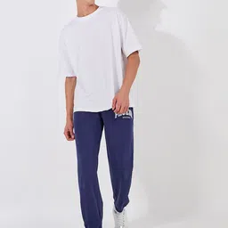 Styli Men Embroidered City Name Relaxed Terry Joggers image 4