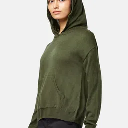 People Women Olive Green Pullover image 3