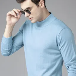 roadster Men Printed Round Neck Blue Sweater-picture-10