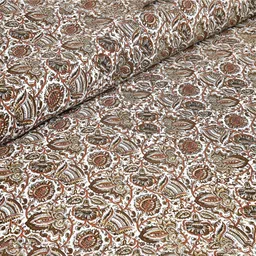 Kuber Industries Cream & Brown 160 TC Cotton King Bedsheet with 2 Pillow Covers image 3