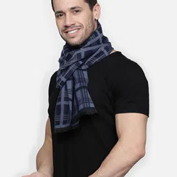 Alvaro Castagnino Men Blue Checked Muffler image 4
