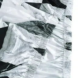 Aura Black & Grey Geometric Printed Stretchable Three Seater Sofa Cover image 4