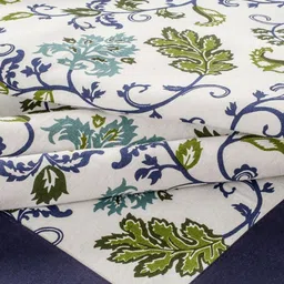 SHADES of LIFE Blue & White Printed Cotton 6-Seater Table Cover image 4