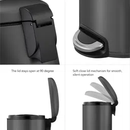 OBSESSIONS Grey Stainless Steel Mesh Dustbins 5 L image 2