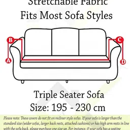 Cortina Brown Checked Jacquard Stretchable 3 Seater Sofa Cover With Arms image 2