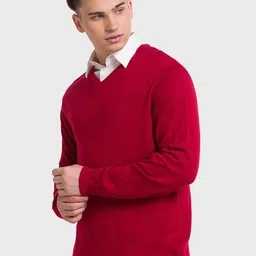 ColorPlus Men V-Neck Wool Pullover image 2
