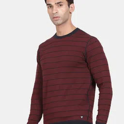 t-base Striped Round Neck Ribbed Hem Reversible Cotton Pullover Sweaters image 4