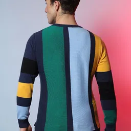 Campus Sutra Colourblocked Woollen Pullover image 2