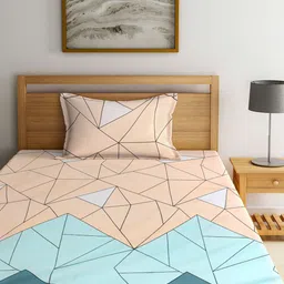 KLOTTHE Set of 2 Floral 300 TC Single Bedsheets with 2 Pillow Covers image 4