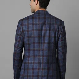 Louis Philippe Men Checked Notched Lapel Collar Single-Breasted Pure Wool Casual Blazer image 4