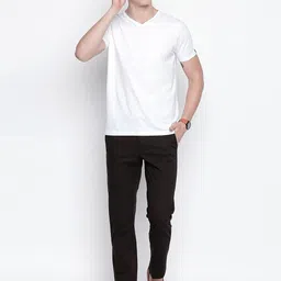 Basics Men Coffee Brown Tapered Fit Trousers image 4