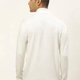 RVK Men Off White Turtle Neck Solid Pullover image 4