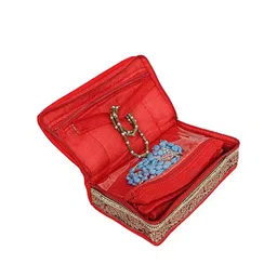Kuber Industries Red Self Design Brocade Jewellery Organiser image 4