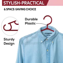 Kuber Industries 40Pcs Maroon & Blue Bar Hangers image 5