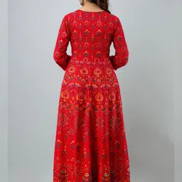 here&now Paisley Rayon Blend Stitched Anarkali Gown image 2