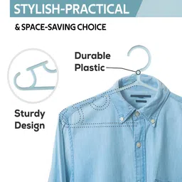 Kuber Industries 30Pcs Blue Bar Hangers image 4