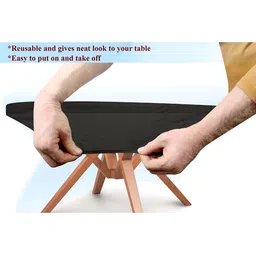 Stylista Black Waterproof Elastic Round 4 Seater Table Cover image 4