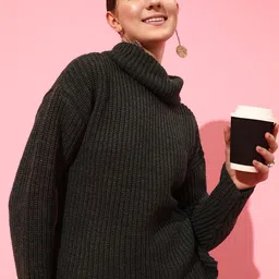 STREET 9 Women Acrylic Ribbed Pullover image 2