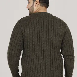 Sztori Plus Size Self Design Pullover Acrylic Sweater image 5