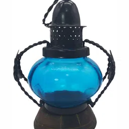 INDIA MEETS INDIA Red & Blue 2 Pieces Textured Candle Holders image 5