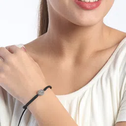 EL REGALO Women Silver & Black Handcrafted Charm Bracelet image 5