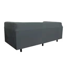 HOUSE OF QUIRK Grey Solid 2 Seater Non-Slip Sofa Cover image 3