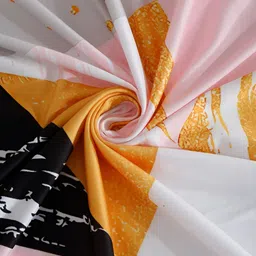 Aura White & Black Printed Stretchable Sofa Cover With Arms image 5