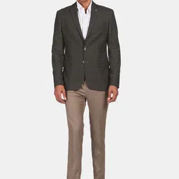 Arrow Men Green Checked Single-Breasted Formal Blazer image 5