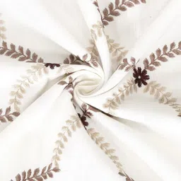 SHADES of LIFE Brown & White Printed 6-Seater Rectangle Cotton Table Cover image 5