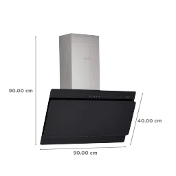 FABER COCKTAIL 3D T2S2 BK TC LTW 90cm 1095m3/hr Ducted Wall Mounted Chimney with Touch Control Panel (Black) image 2