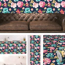 WALLWEAR Black & Pink Printed Self Adhesive Removable Wallpaper image 5