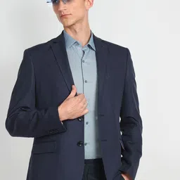 Arrow Notched Lapel Collar Single-Breasted Linen Cotton Formal Blazer image 2