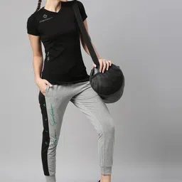 FILA Women Grey Solid Cotton Joggers image 5