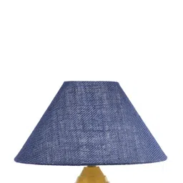 foziq Gold & Blue Textured Metal Table Lamp image 5