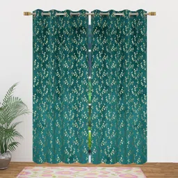 fabdrape 152.4 cm (5 ft) Window Velvet Room Darkening Curtain (Pack Of 2) image 2