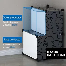 exvito 6-Door 6-Shelf Plastic almirah for kids, almirah of clothes ,cupboard clothes PC Collapsible Wardrobe image 3