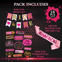 zyozi Bridal Shower Decorations Include Banner,Sash & Photo Booth Props(Set of 18) image 2