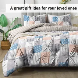 the white moss Hannah Pleat Pinch luxurious AC King Comforter with 2 Pillow Cover image 4