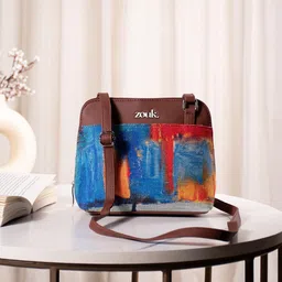 ZOUK Abstract Printed Structured Sling Bag-picture-12
