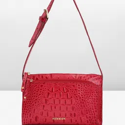 Hidesign Croc Textured Leather Shoulder Bag image 1