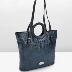 Hidesign Croc Textured Leather Structured Shoulder Bag image 4