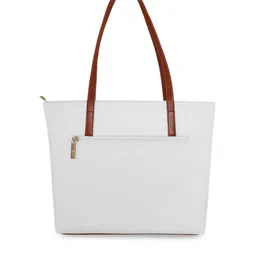 ESBEDA White Floral Printed PU Structured Shoulder Bag image 3