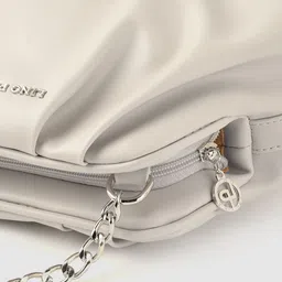 Lino Perros Off White PU Structured Shoulder Bag image 2