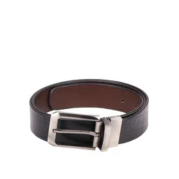 Hidesign Men Black & Brown Textured Reversible Leather Belt-picture-27